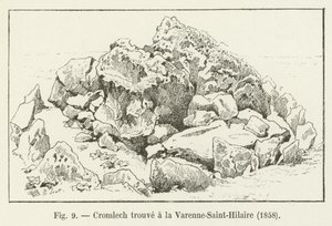 Cromlech löydetty Varenne-Saint-Hilairesta, 1858 tekijältä French School