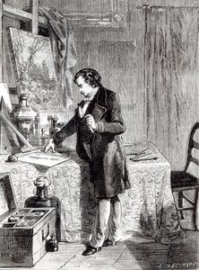 Daguerre löytää hopeajodidin valoherkkyyden vuonna 1831 tekijältä French School