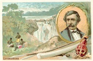 David Livingstone, skotlantilainen lähetyssaarnaaja ja tutkimusmatkailija (chromolitho) tekijältä French School