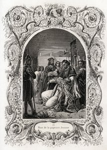 Paavi Jeannen kuolema (paavin virka-aika 855-858). Kaiverrus kuvittaa Maurice Lachatre (1814-1900) Histoire des papeja, librairie du progres, Pariisi. tekijältä French School