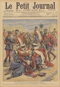 Ranskalaisen siirtomaa-sotilaan kuolema (väri litho) tekijältä French School