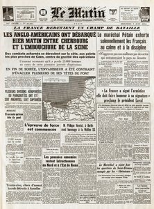 Normandian maihinnousu kesäkuu 1944 - Normandian maihinnousu 6. kesäkuuta 1944 (D-päivä) - Aamulla, torstaina 7. kesäkuuta 1944, angloamerikkalaiset lähtivät eilen aamulla Cherbourgin ja Seinen suulta tekijältä French School