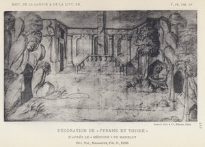 Pyramuksen ja Thisben koristelu (litho) tekijältä French School