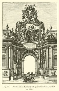 Marche-Neufin koristelu Ludvig XIV:n tuloa varten vuonna 1660 tekijältä French School