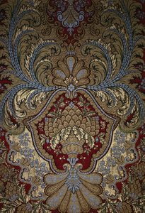 Koristeellinen yksityiskohta seinävaatekankaasta, Versaillesin palatsi (tekstiili). tekijältä French School