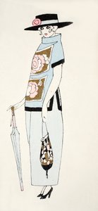 Design for a Day Dress, n. 1919 (pochoir print) tekijältä French School