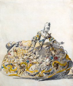 Suunnittelu naisten mekkoon, 1780-luku tekijältä French School