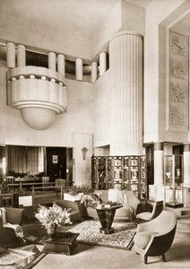 Suunnittelu Hall of Pavilion Primavera -näyttelyyn Pariisissa vuonna 1925, pub. 19 tekijältä French School