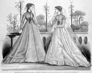 Kaksi hääkäymälää Madame Fladrylta - ""La Mode illustrée""" 29.9.1867. tekijältä French School