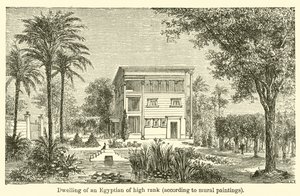 Seinämaalausten mukaan korkea-arvoisen egyptiläisen asunto (kaiverrus) tekijältä French School