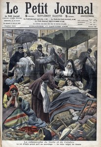 Maanjäristys Sisiliassa, Calabriassa 1909 "Le Petit Journal", tammikuu 1909 (kaiverrus) tekijältä French School