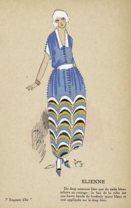 Elienne, teoksesta Toujours Chic, julkaisu 1921-22 (sabluunapainatus). tekijältä French School