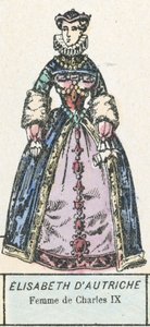 Elisabeth Itävalta, Kaarle IX:n vaimo (värinen kaiverrus) tekijältä French School