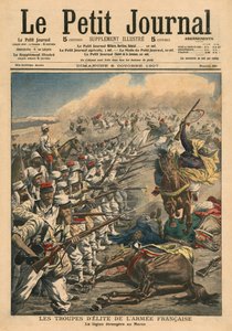 Ranskan armeijan eliittijoukot, Ranskan muukalaislegioona Marokossa, kuvitus "Le Petit Journalista", liitekuva, 6. lokakuuta 1907 tekijältä French School