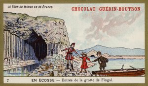 Sisäänkäynti Fingalin luolaan; Skotlanti (chromolitho) tekijältä French School