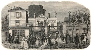 Entre du theatre du Luxembourg dit Bobino au 19eme century - Kaiverrus "" Tableau-de-Paris "" Edmond Texier 1852 tekijältä French School