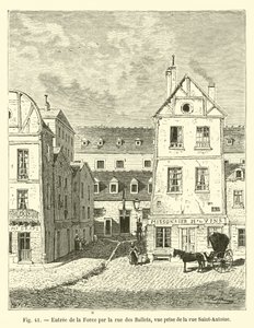 Sisäänkäynti La Forceen rue des Balletsin kautta, näkymä rue Saint-Antoinen puolelta tekijältä French School