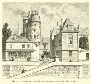 Sisäänkäynti Rue de Jerusalemista Quai des Orfevresiin, 1850 tekijältä French School