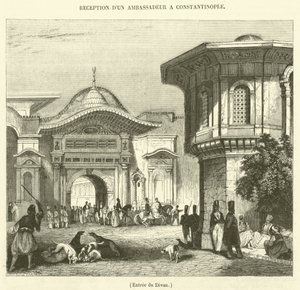 Diivanin sisäänkäynti (kaiverrus) tekijältä French School
