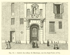 Sisäänkäynti Montaigun yliopistoon, rue des Sept-Voies, 1779 tekijältä French School