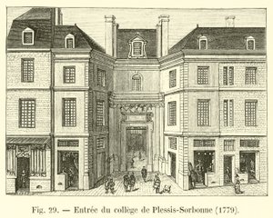 Sisäänkäynti Plessis-Sorbonnen yliopistoon, 1779 tekijältä French School