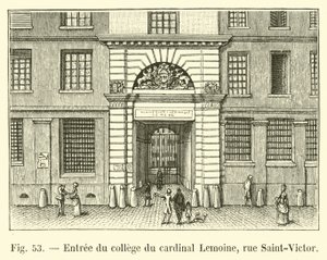 Sisäänkäynti College of Cardinal Lemoinen, rue Saint-Victor tekijältä French School