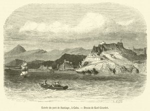 Entree du port de Santiago, Kuubaan (kaiverrus) tekijältä French School