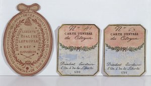Pääsykortit perustuslain ystävien seuralle Daxissa, 1792 ja 1793 (painettu paperi) tekijältä French School