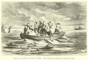 Episodi Loiren tulvasta vuonna 1789 (kaiverrus) tekijältä French School