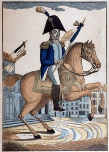 Kenraali Marie Joseph Gilbert Motie Motier, Marquis de Lafayette (1757-1834) (La Fayette), Ranskan kansalliskaartin komentaja, hevosurheilun muotokuva tekijältä French School