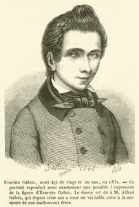 Evariste Galois, kuoli 21-vuotiaana, vuonna 1832 (kaiverrus) tekijältä French School