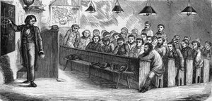Iltaluokka julkisessa aikuiskoulussa Pariisissa vuonna 1858. tekijältä French School