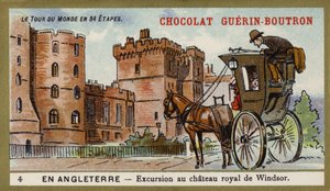Retki Windsorin kuninkaalliseen linnaan Englannissa (chromolitho) tekijältä French School