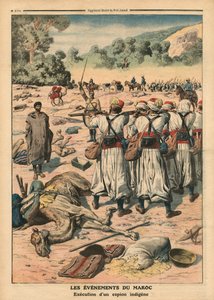 Marokon vakoojan teloitus, kuvitus "Le Petit Journalista", liitekuva, 28. toukokuuta 1911