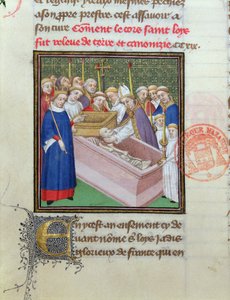 St. Louisin (1215–1270) kaivaminen ja kanonisointi vuonna 1297, Les Grandes Chroniques de Francesta tekijältä French School