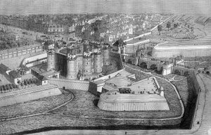 Ulkokuva Bastillesta Pariisissa vuonna 1650. tekijältä French School
