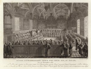 Ludvig XVI:n ylimääräinen istunto Versaillesin palatsissa tekijältä French School