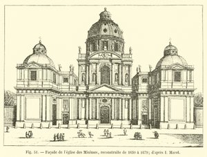 Minimes-kirkon julkisivu, uusittu 1630-1679; I Marotin jälkeen tekijältä French School