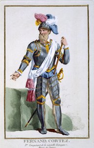 Fernand Cortez (1485-1547), kaiverrus Pierre Duflos (1742-1816), 1780 (kuparikaiverrus) tekijältä French School