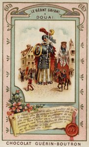 Gayant jättiläinen festivaali, Douai, Ranska (chromolitho) tekijältä French School