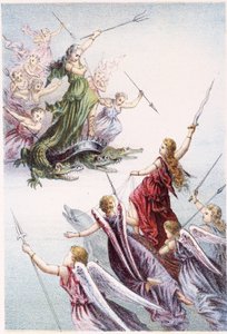Taistele meren pahojen ja hyvien henkien välillä - H. de la Blanchèren "" Matka meren pohjaan" -kappaleessa. Paris, toim. Jouvet et Cie, sd. 1880. (kaksoisnumero 02950) tekijältä French School
