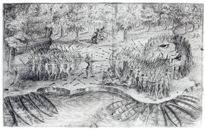 Huronien taistelu, Samuel de Champlainin (1567-1635) "Voyage de Champlain vuonna 1624" tekijältä French School