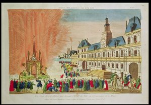 Ilotulitus Hotel de Villen edessä Pariisissa juhlimassa Versailles