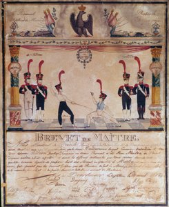 First Empire: Master of Arms -todistus vuonna 1813. Miekkailudiplomi, Pariisi, Musee de l