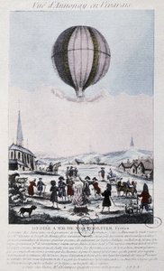 Ensimmäinen lento Montgolfiers-veljesten Annonayhin vuonna 1783 tekijältä French School