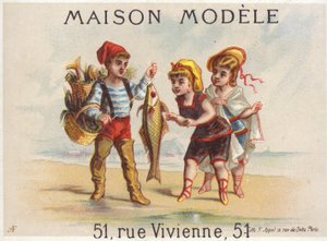 Kalastaja näyttää päiväsaaliin tytöille tekijältä French School