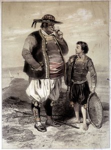 Douarnenezin kalastajia, noin 1855. tekijältä French School