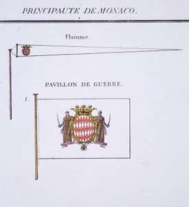 Liput Monacosta, ranskalaisesta lippukirjasta, n. 1819 tekijältä French School