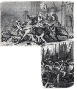 Firenze ryhtyy kapinaan ("kahdeksan pyhän" sotaan) Pyhän piirityksen paluuta vastaan Roomaan. Paavi Gregoire XI Pierre Roger de Beaufort tekijältä French School