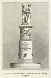 Fontaine Desaix, pystytettiin vuonna 1802 Place Dauphine -aukiolle tekijältä French School